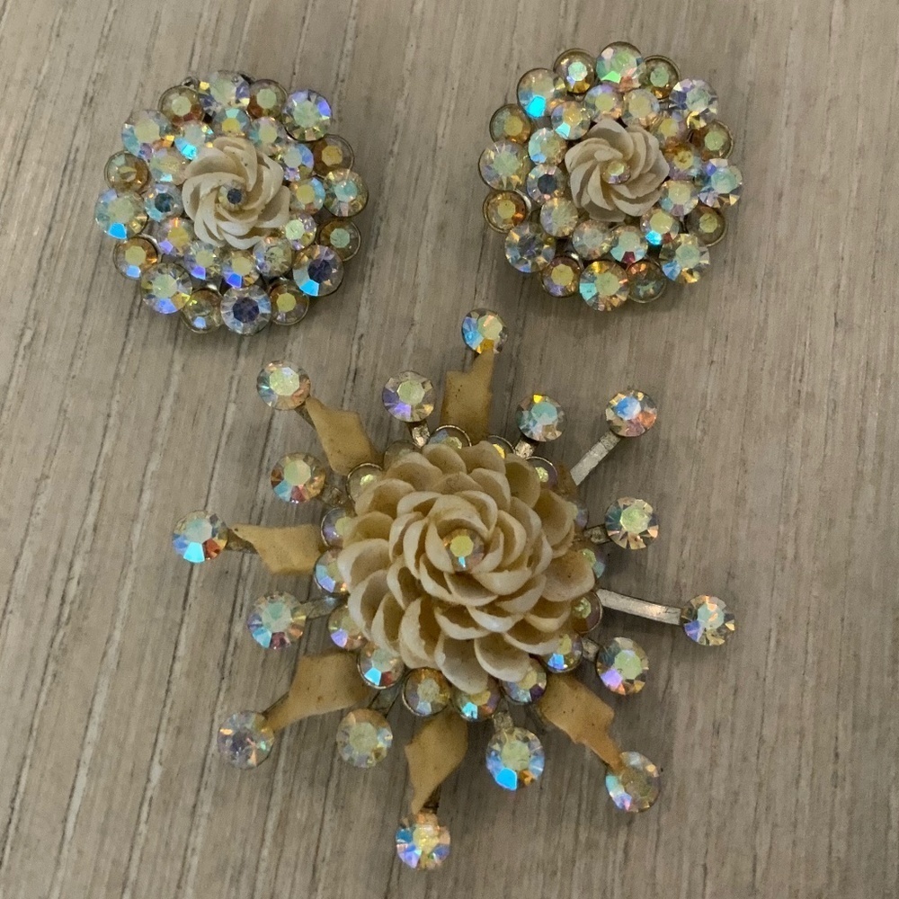 Vintage Brooch and Earrings